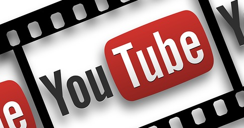 YouTube logo on a frame of a filmstrip